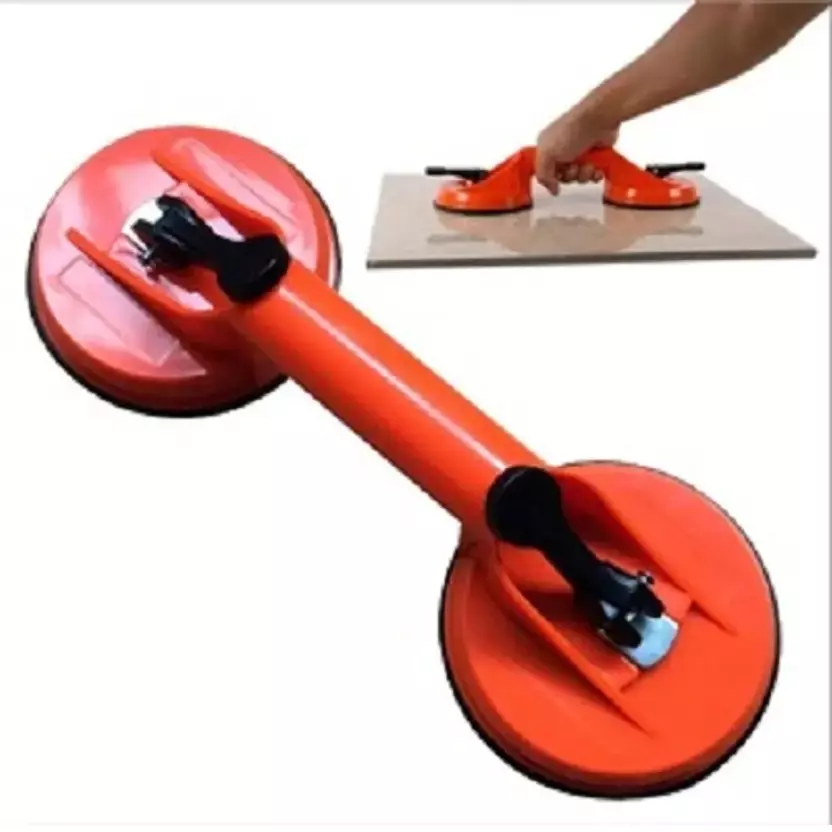 GENERIC Suction Cup Glass Lifter Red 30.48 cm Length Iron Hand Grip for Home & Professional Use,