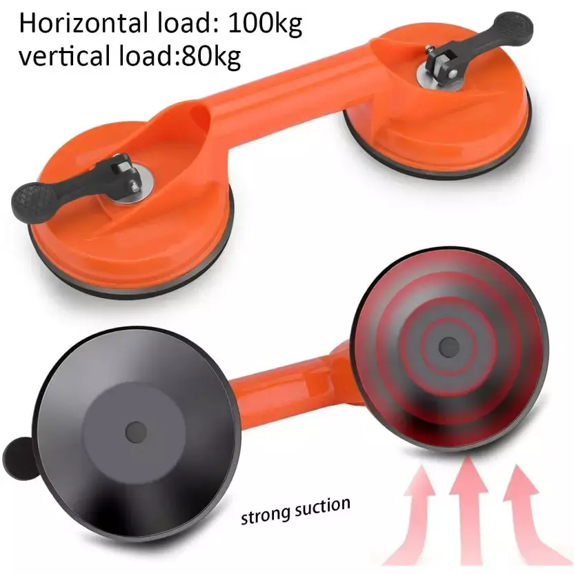 GENERIC Suction Cup Glass Lifter Red 30.48 cm Length Iron Hand Grip for Home & Professional Use,