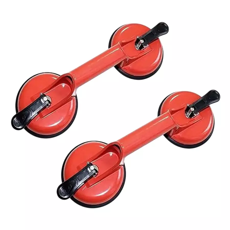GENERIC Vacuum Handle Glass Holder Red 33 cm Length Aluminium Hand Grip for Home & Professional Use, 2 Pcs