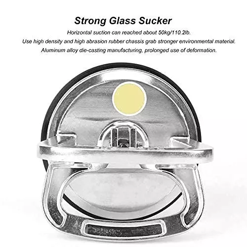 ATOZSHOP11 Single Suction Cup Glass Lifter Aluminum Alloy & High-Density Rubber Silver with 50 Kg Capacity