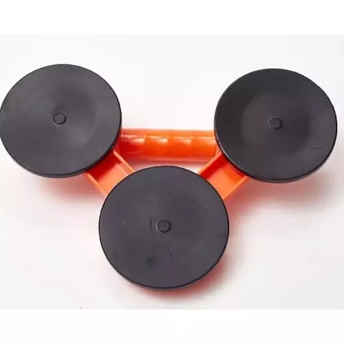 DY TOOLS Triangle Suction Cup Glass Holder ABS Plastic + Natural Rubber 12x11 cm & 32x11 cm Size (Pack of 2)