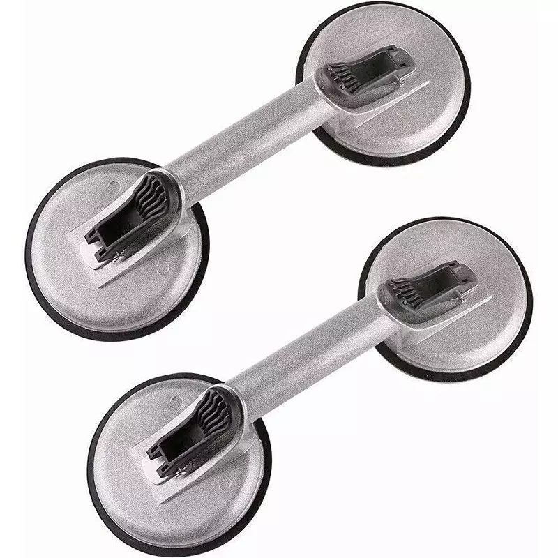 Flamingo Glass Carrying Handle/Lifter Puller 2 Cups 10 cm Aluminium, Rubber Yellow (Pack of 2 Pcs)