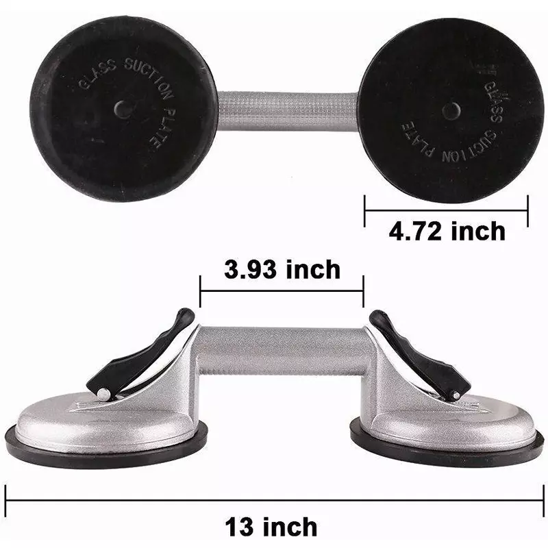Flamingo Glass Carrying Handle/Lifter Puller 2 Cups 10 cm Aluminium, Rubber Yellow (Pack of 2 Pcs)