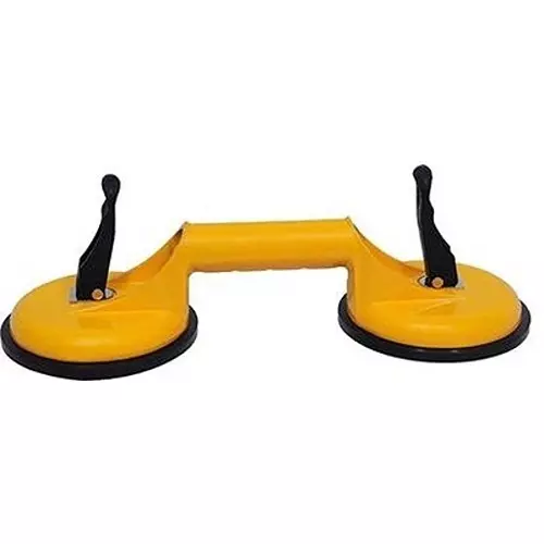 Flamingo Glass Carrying Handle/Lifter Puller 2 Cups 32 cm Aluminium, Rubber Yellow