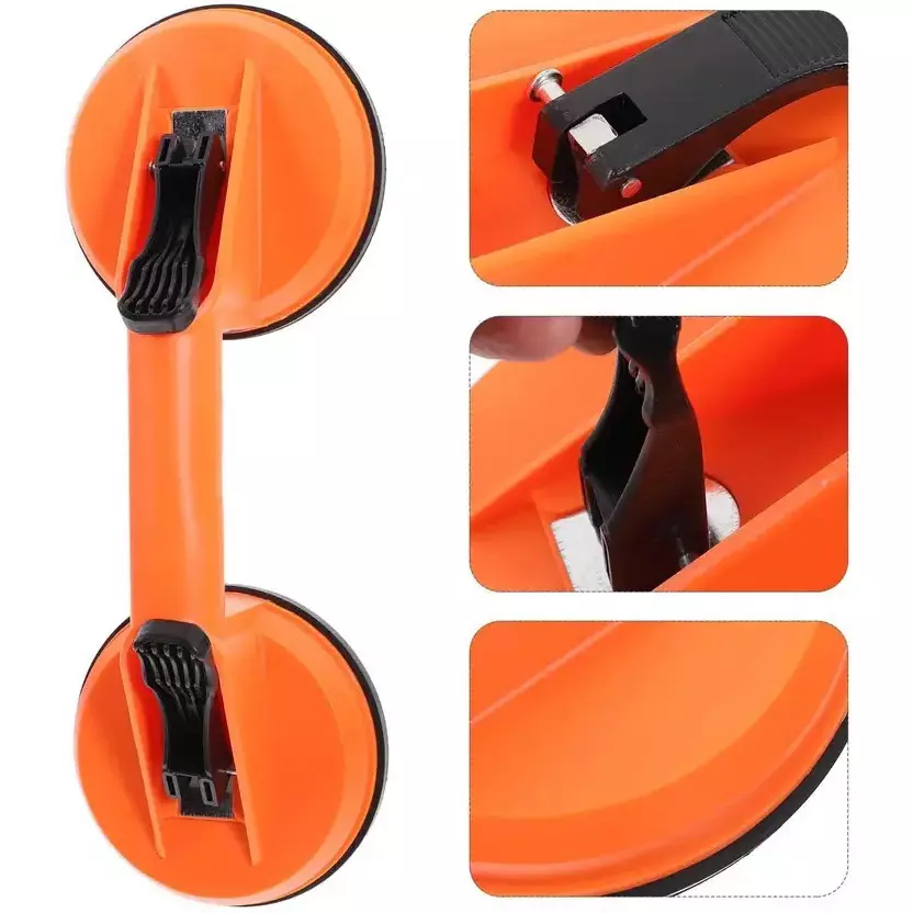 ATOZTOOLS Suction Cup Dent Remover Orange Color Plastic, Rubber Body for Dent Pulling, Glass Lifting (Pack of 2)