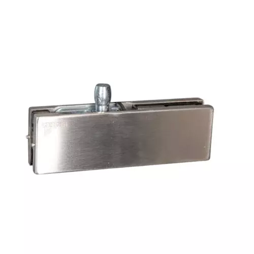 Hettich Overpanel Patch With Fixing Plate HGF 930 Stainless Steel Finish 304 Satin Finish 8-12 mm Glass Thickness, 9228275