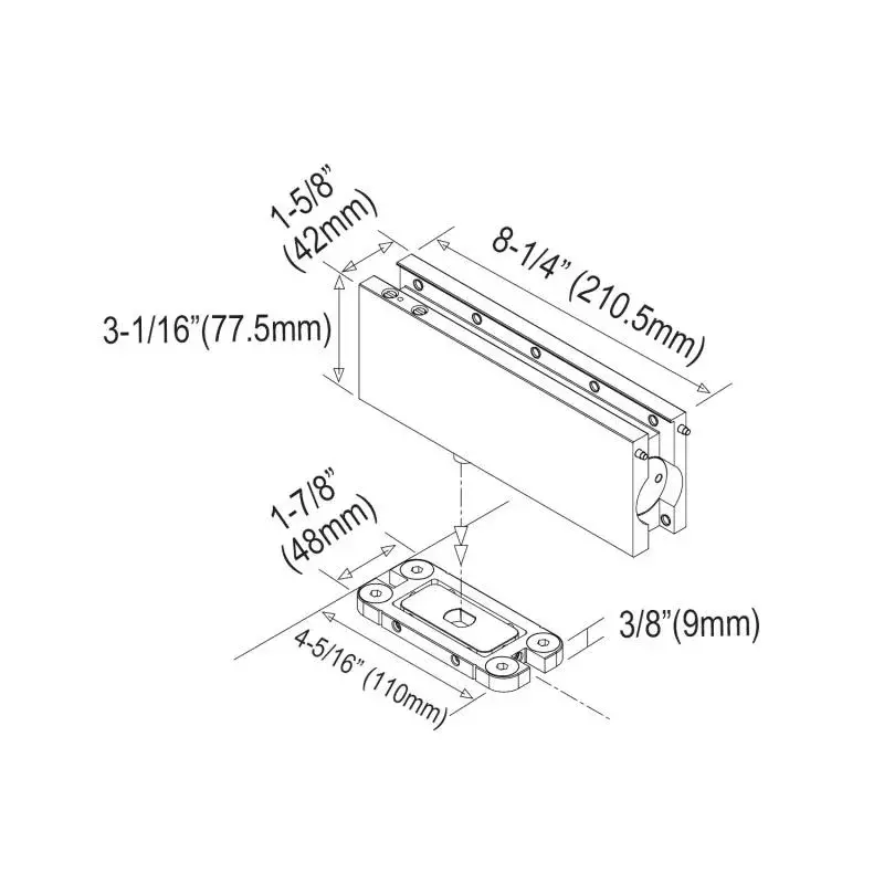 ozone-self-closing-patch-fittings-up-to-100-kg-weight-capacity-black-matt-finish-ocfh-135-std-bm