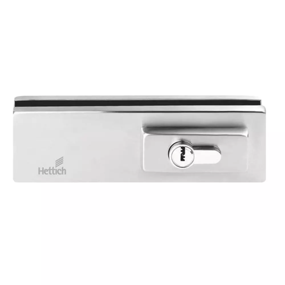Hettich Centre Patch Lock HGF 600 Stainless Steel Finish 304 Satin Finish 8-12 mm Glass Thickness, 9228270