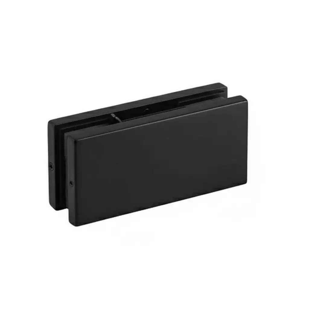 Ebco Double Connector Patch Black Finish Metal Body for 10-12 mm Glass Thickness, DPF3-04-BL