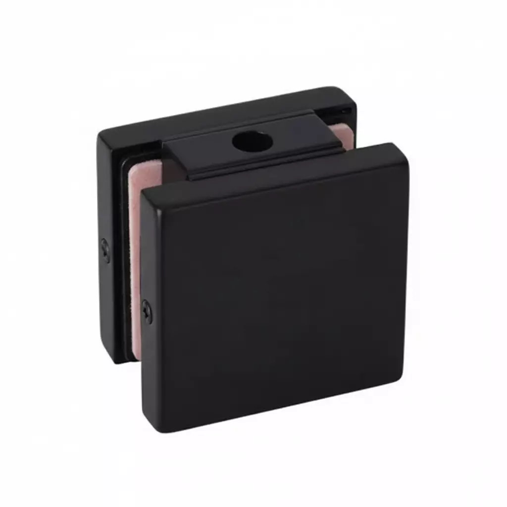 Ebco Single Connector Patch Black Finish Metal Body for 10-12 mm Glass Thickness, DPF3-01-BL