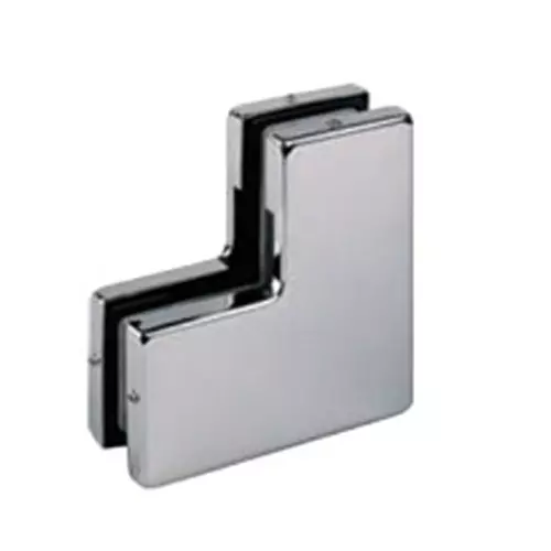 Ebco DPF3-02 Brushed Steel Finish Corner 'L' Patch Fitting without Pivot