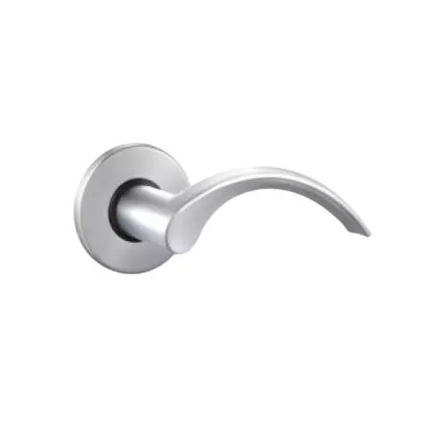 DORMA Solid Lever Handle With Ultra Slim Rose And Escutcheons Apogee Designer SNP Finish, 9126108