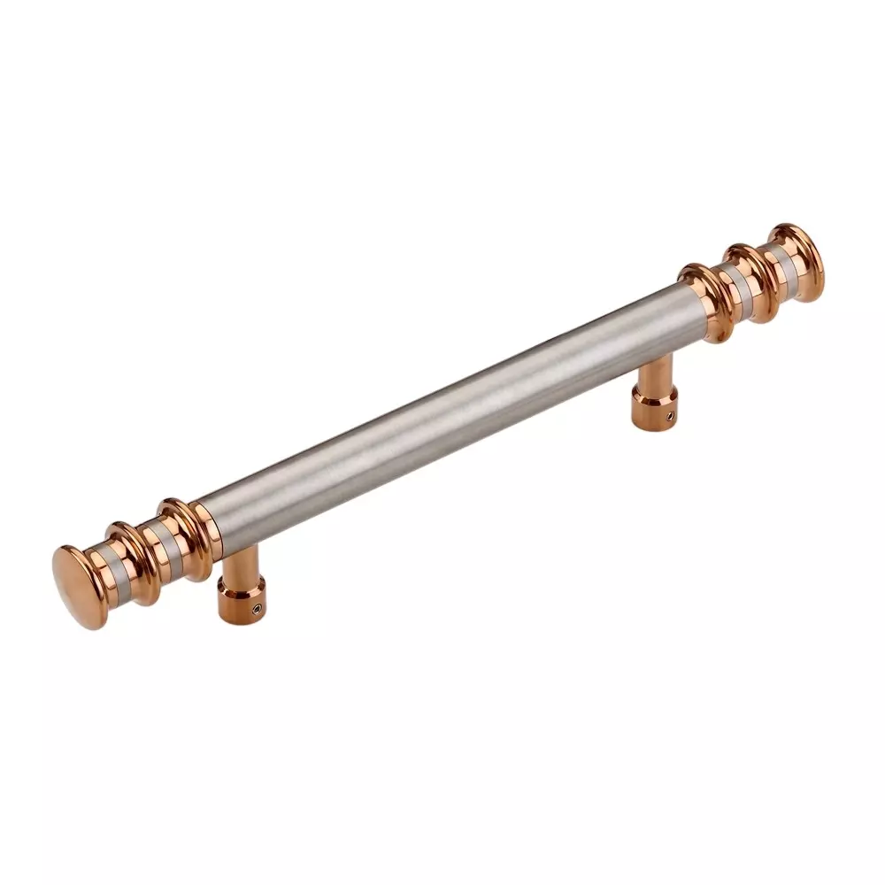 Paras 3 RING Main Door Handle 300 mm Hole to Hole Distance Stainless Steel Material STB + PVD Rosegold Finish, PE-332