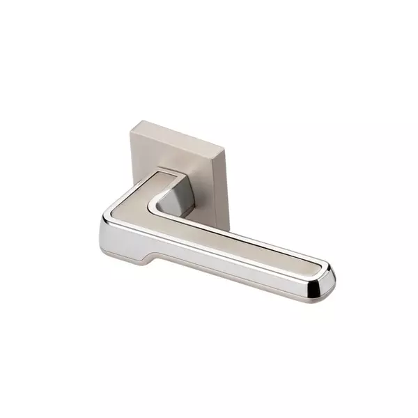 Paras Mortise Handle Zinc Material S.S Matt + C.P Finish for Wooden, Metal & Composite Doors, P 2043
