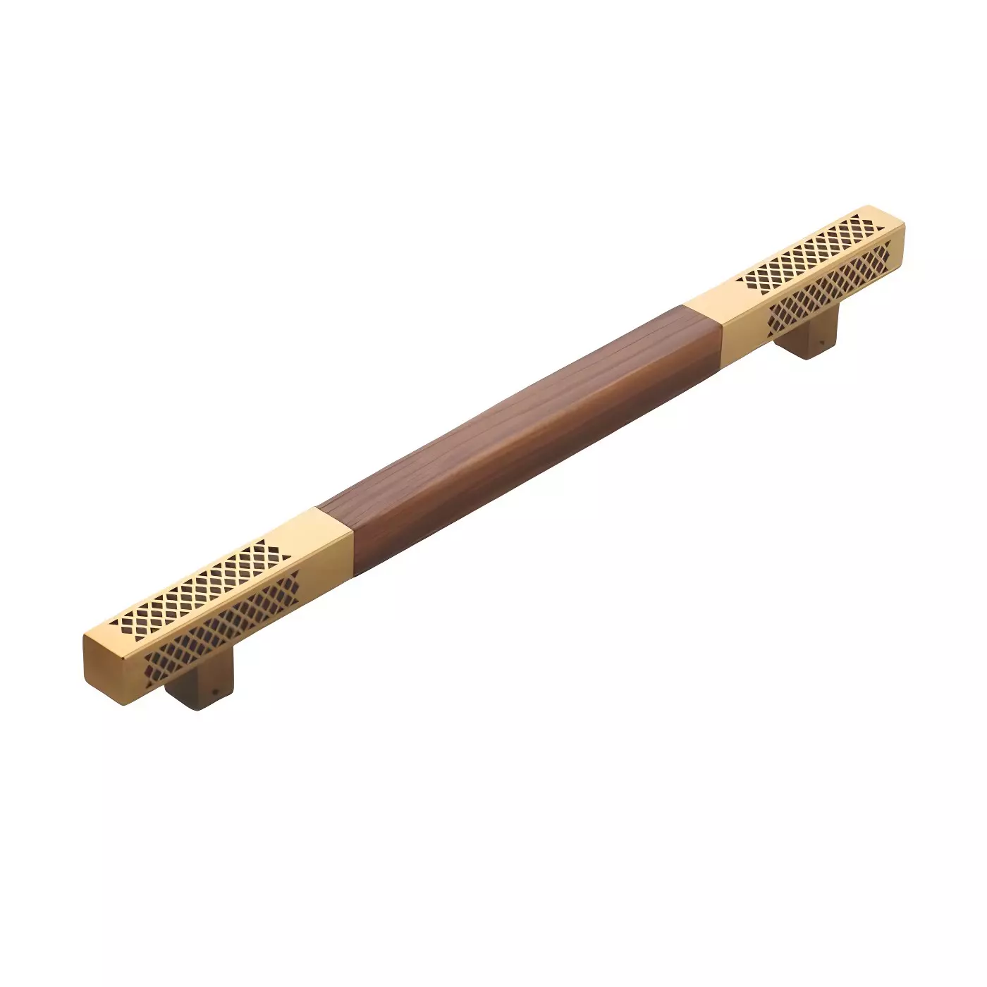 Altitude Main Door Pull Handle Size 900 mm in Metal Body PVD Gold/Wood Finish for Residential & Commercial Space, 307