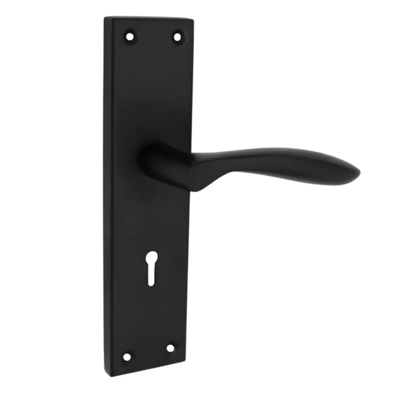 Harrison Door Handle 200 mm Plate Size Black Finish for Aluminium & Wooden Door, B-444