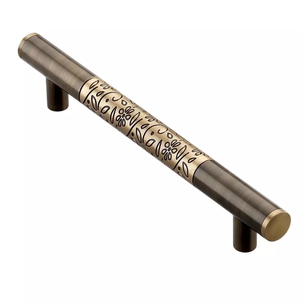 Paras FLORAL Stainless Steel Main Door Handle Antique Brass Finish PE-326 (Hole to Hole Distance: 300 - 450 mm)