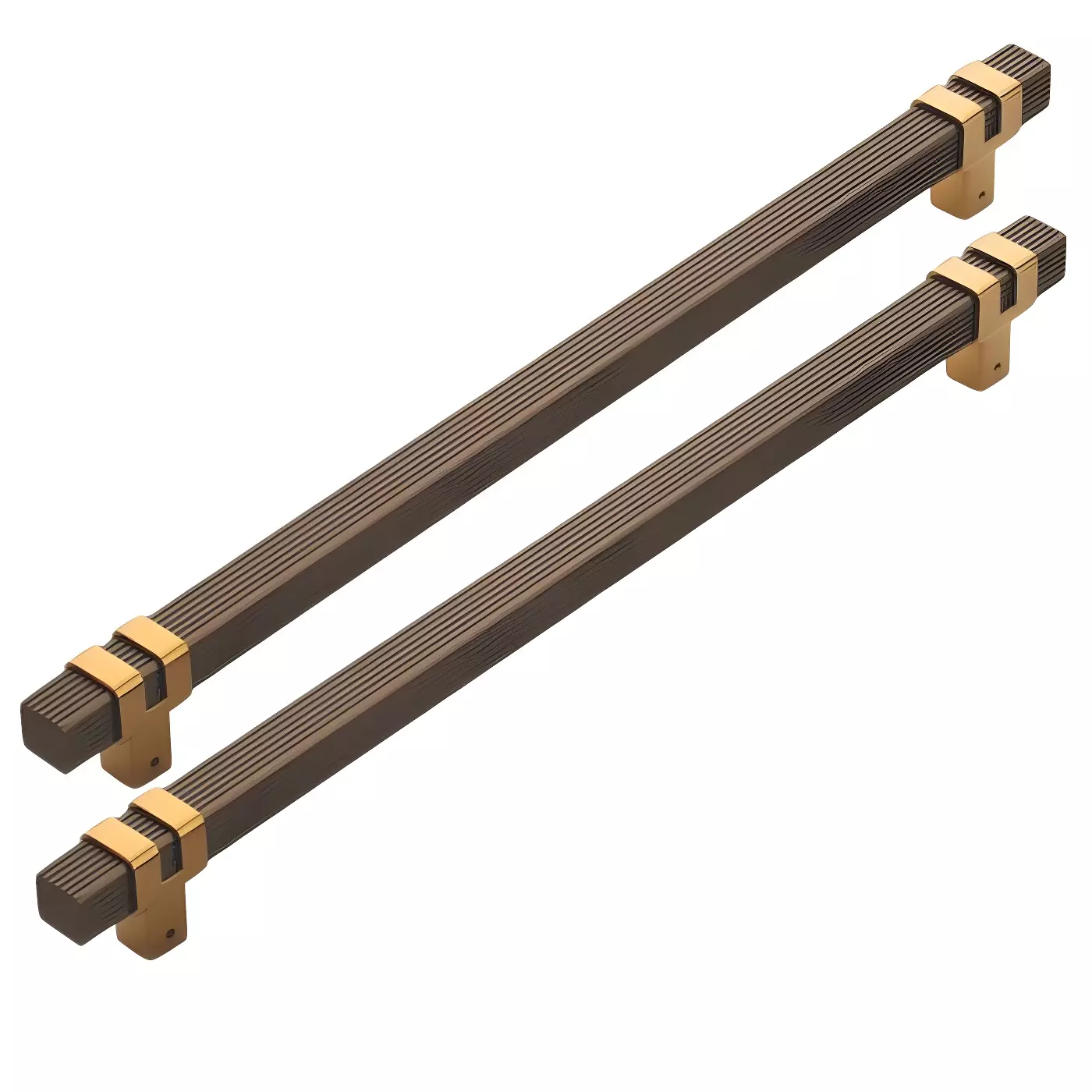 Altitude Main Door Pull Handle Skoda Series Size 600 mm in Metal Body PVD Gold/AB Finish for Residential & Commercial Space (Set of 2)