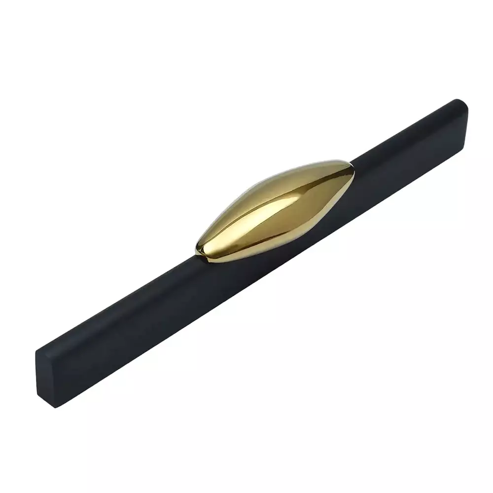Decorio Wardrobe Handle 160 mm Z Black / PVD Gold, WDC-1173