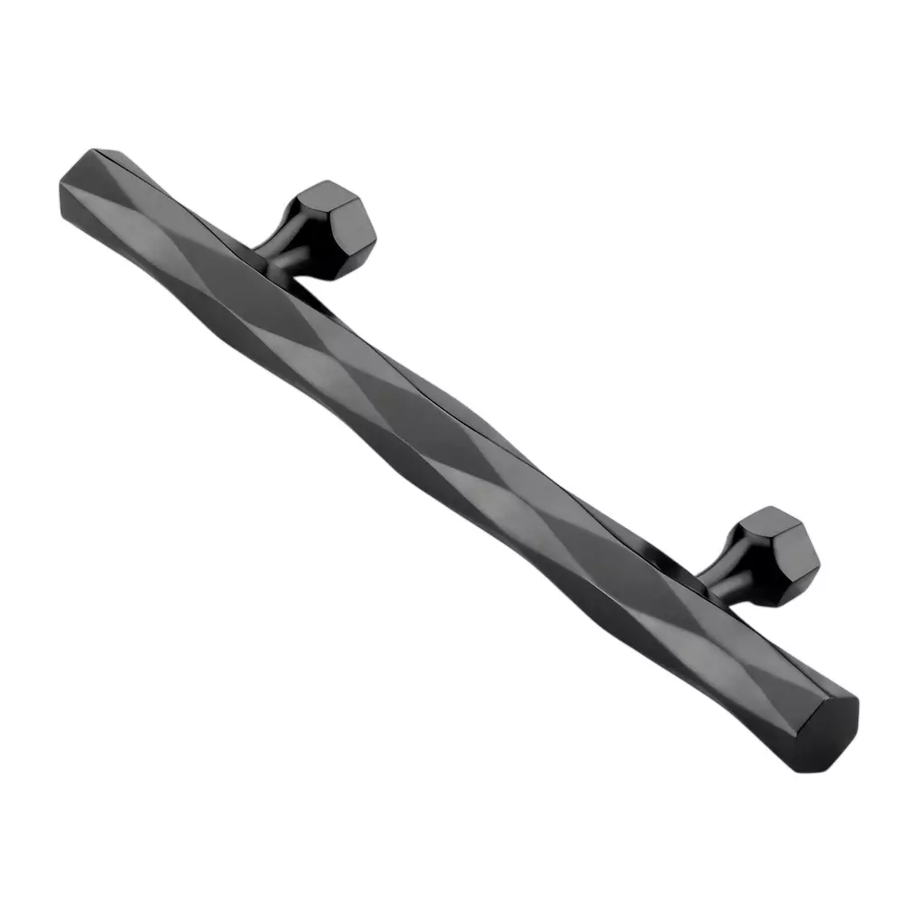 Paras CURVE Main Door Handle 300 mm Hole to Hole Distance Aluminium Material Black Glossy Finish, PE-487