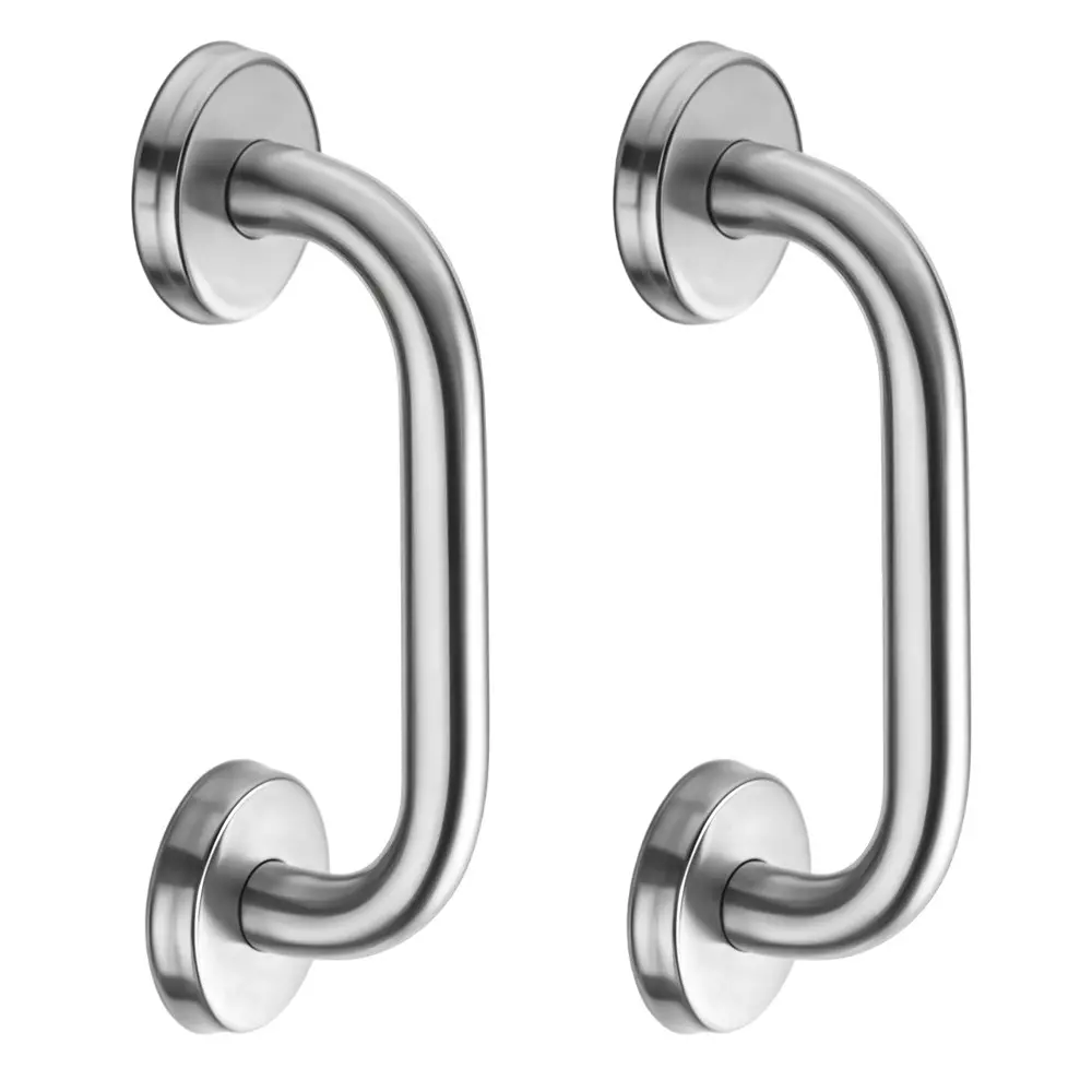 GEZE Stainless Steel 304 D Type Pull Handle Size 300x25 mm and 10-90 mm Door Thickness, 8115418 (Set of 2)
