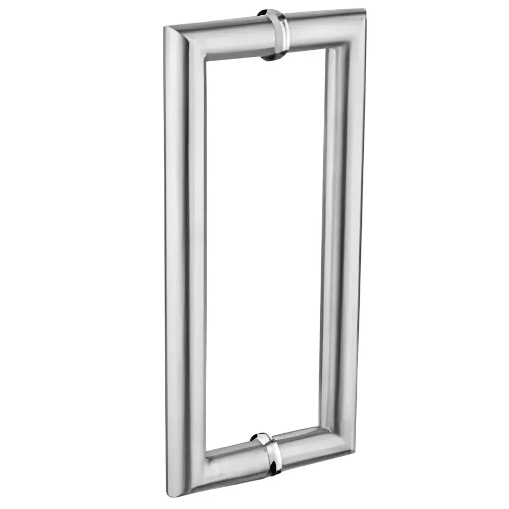 GEZE Stainless Steel 304 D Type Pull Handle Size CC 375 EE 400 DIA 25 mmHT65 mm and 10-90 mm Door Thickness, 8115425 (Set of 2)