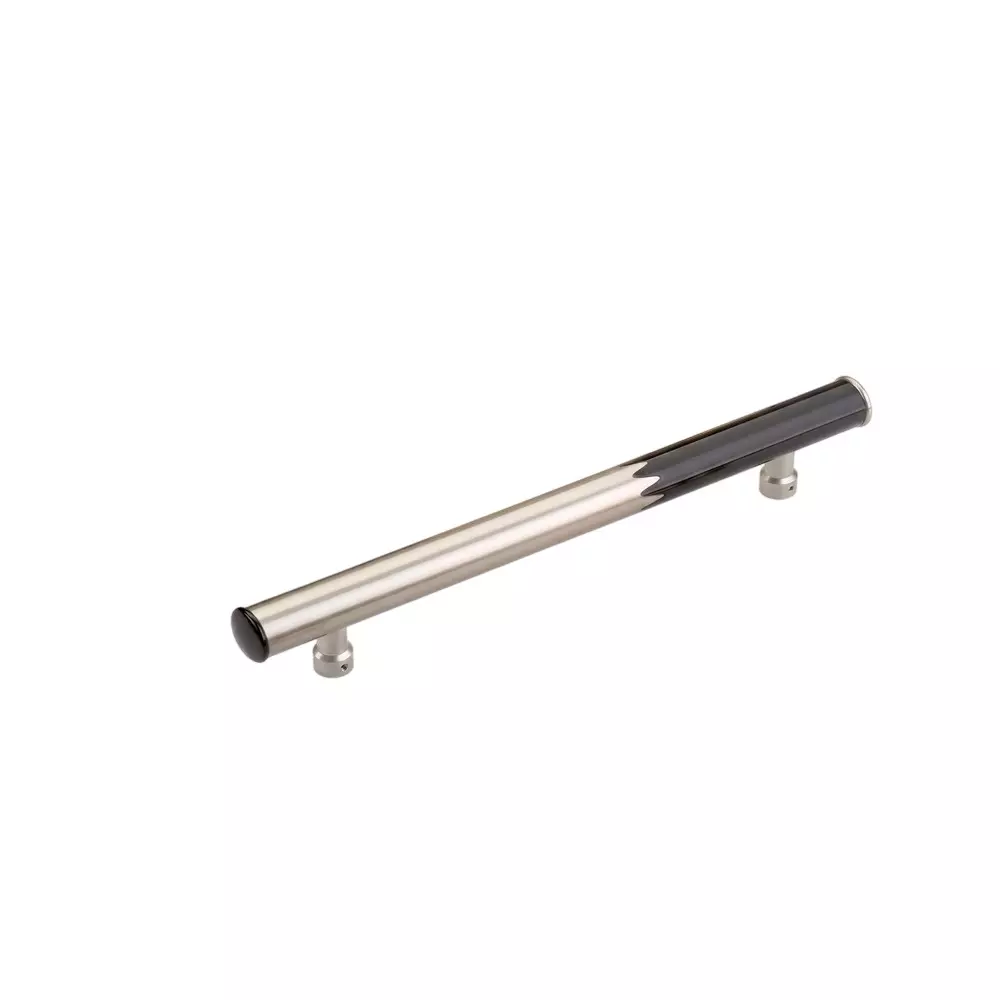 Paras ZIG-ZAG Main Door Handle 450 mm Hole to Hole Distance Stainless Steel Material Satin + Black Finish, PE-330