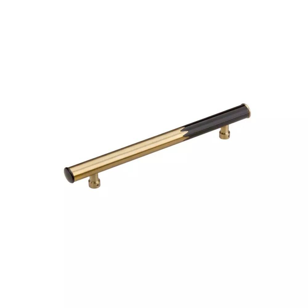 Paras ZIG-ZAG Main Door Handle 450 mm Hole to Hole Distance Stainless Steel Material Rosegold + Black Finish, PE-330
