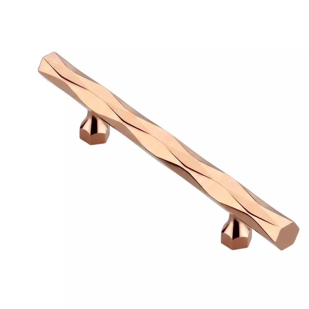 Paras CURVE Main Door Handle 300 mm Hole to Hole Distance Aluminium Material PVD Rosegold Finish, PE-487