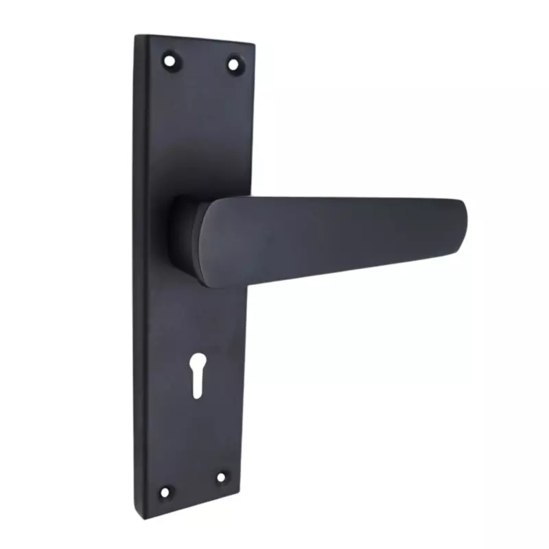 Harrison Door Handle 200 mm Plate Size Black Finish for Aluminium & Wooden Door, B-777