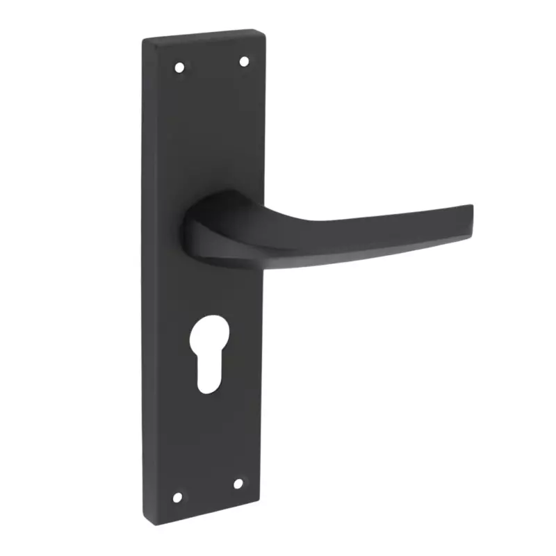 Harrison Door Handle 200 mm Plate Size Black Finish for Aluminium & Wooden Door, B-555