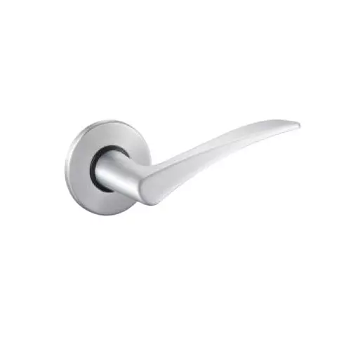 DORMA Solid Lever Handle With Ultra Slim Rose And Escutcheons Elevon Designer SNP Finish, 9126109