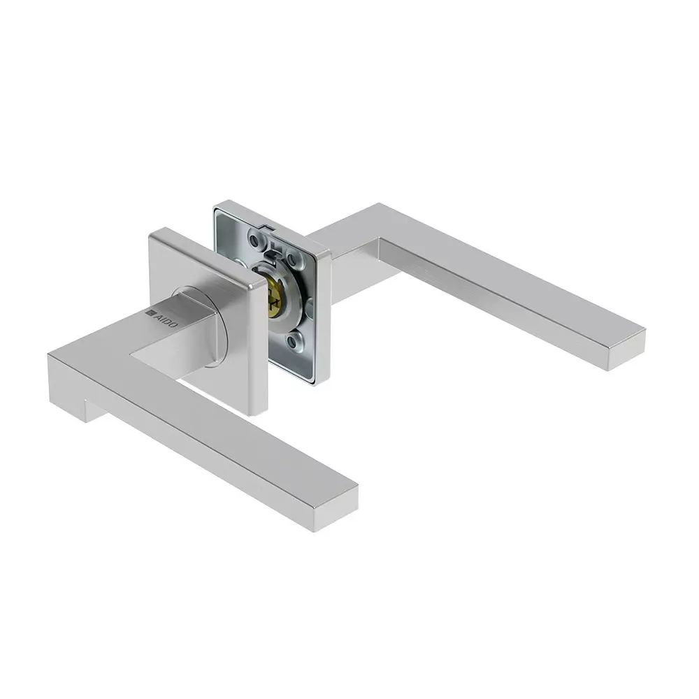 AIDO XL-C 2103 Solid Lever Handle With Square Roses and Escutcheons