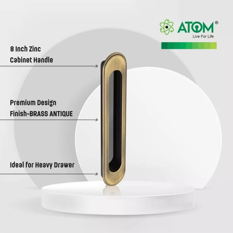 Atom Zinc Multicolor Glossy Finish Cabinet/Drawer Handle, CH-ZN-317-BA-08-106 (Pack of 6)