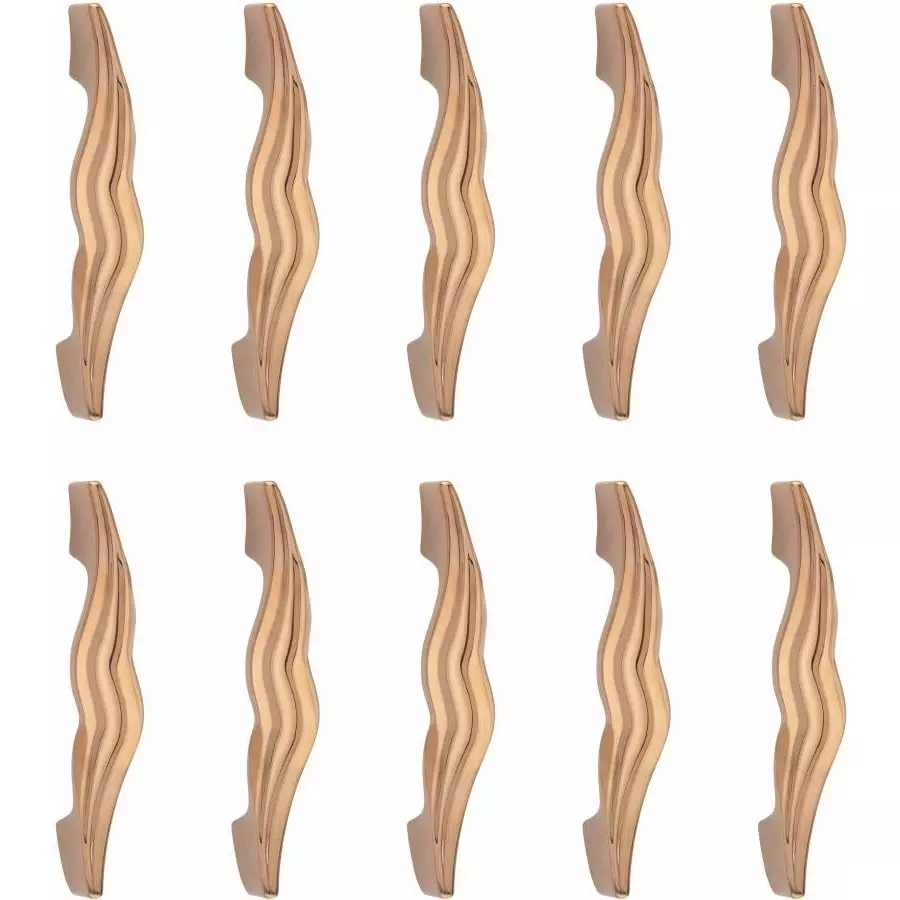 Atom Zinc Gold Glossy Finish Cabinet/Drawer Handle, CH-ZN-FEMIN-RG-04-110 (Pack of 10)