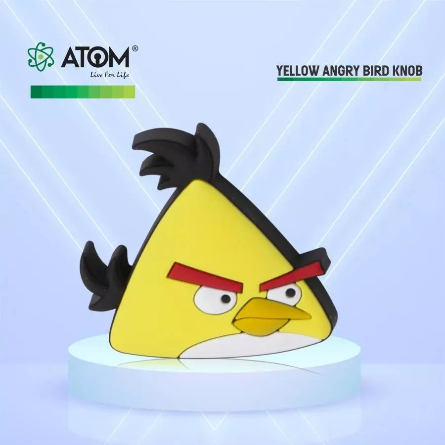 Atom Angrybird Zinc Yellow Matte Finish Cabinet/Drawer Knob, KB-CHILD-ANGRYBIRD-YELLOW-104 (Pack of 4)