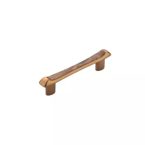 Altitude Cabinet Handle Size 96 mm Metal Body in PVD R.Gold/Wooden Finish for Home & Office Furniture, 7157
