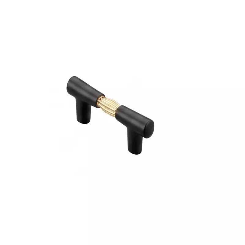 Paras BALL Zinc Cabinet Handle Black Matt + Gold Finish, 1586 (Size: 96 - 224 mm)