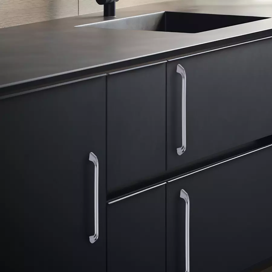 Atom Zinc Silver Glossy Finish Cabinet/Drawer Handle, CH-ZN-228-CP-10-102 (Pack of 2)