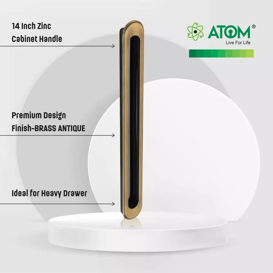 Atom Zinc Multicolor Glossy Finish Cabinet/Drawer Handle, CH-ZN-317-BA-14-110 (Pack of 10)