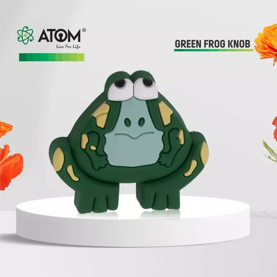 Atom Frog Zinc Green Matte Finish Cabinet/Drawer Knob, KB-CHILD-FROG-106 (Pack of 6)