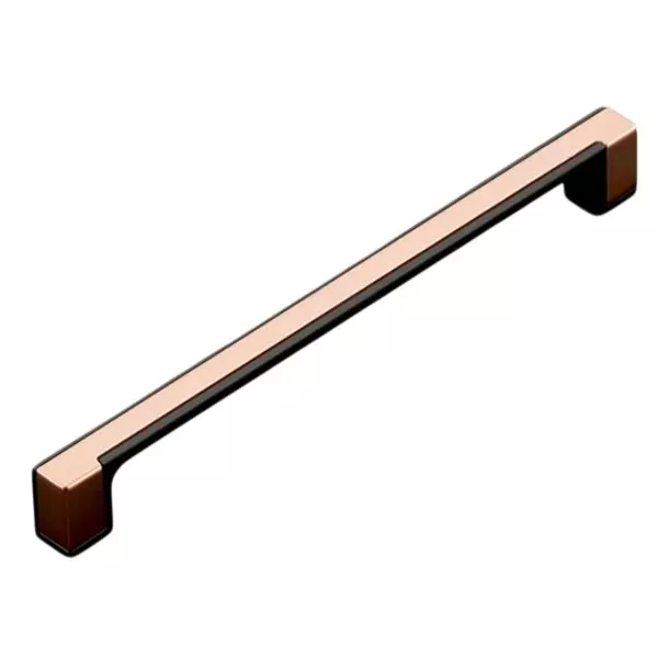 Paras DECOR Cabinet Handle 224 mm Size Zinc Material Black Matt + PVD Rosegold Finish, 1479
