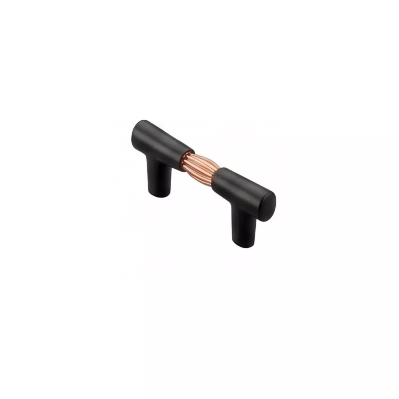 Paras BALL Zinc Cabinet Handle Black Matt + Rosegold Finish, 1586 (Size: 96 - 224 mm)