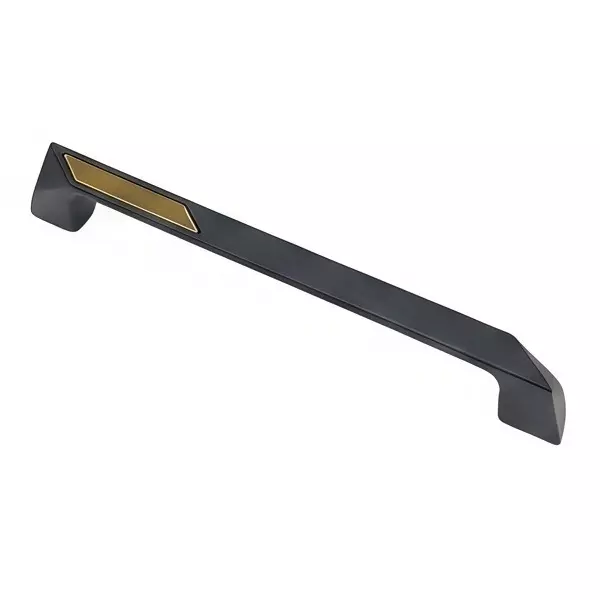 Paras K-2 Cabinet Handle Zinc 160 mm Hole to Hole Distance Black Matt + PVD Gold Finish, 1601