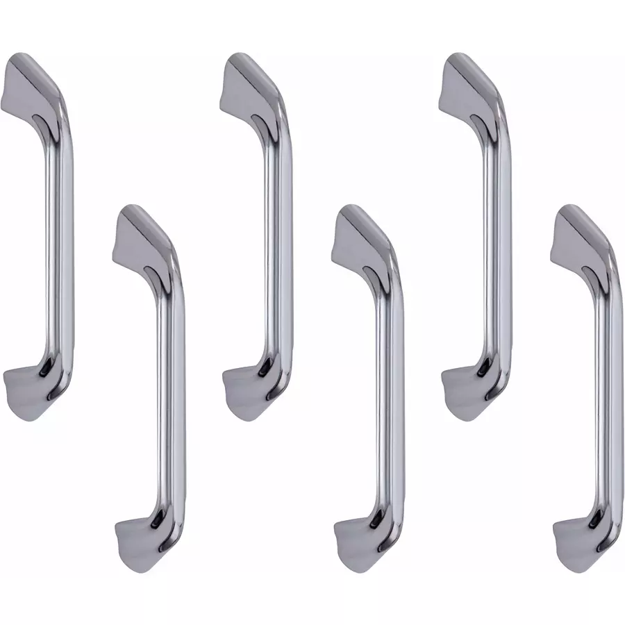 Atom Zinc Silver Glossy Finish Cabinet/Drawer Handle, CH-ZN-228-CP-04-106 (Pack of 6)