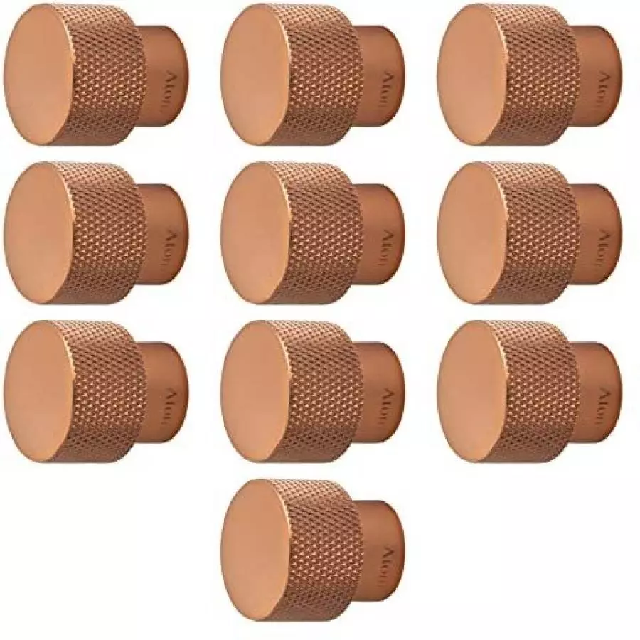 Atom Brass Gold Matte Finish Cabinet/Drawer Knob, KB-BK-DIAMOND-RG-110 (Pack of 10)