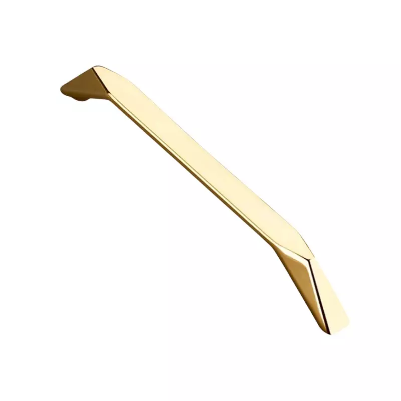 Paras DIAMOND CUT Cabinet Handle 128 mm Hole to Hole Distance Zinc Material PVD Gold Finish, 1456