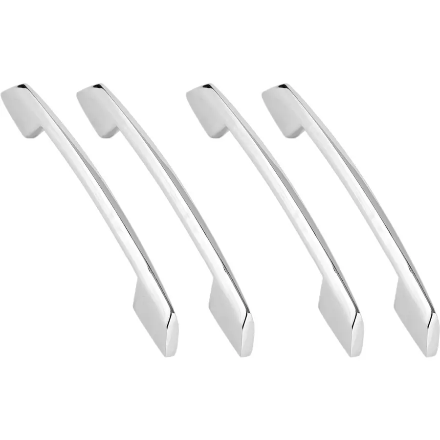 Atom 152.4 mm (6 inch) Zinc Silver Glossy Finish Cabinet/Drawer Handle, CH-545-CPPT-04-104 (Pack of 4)