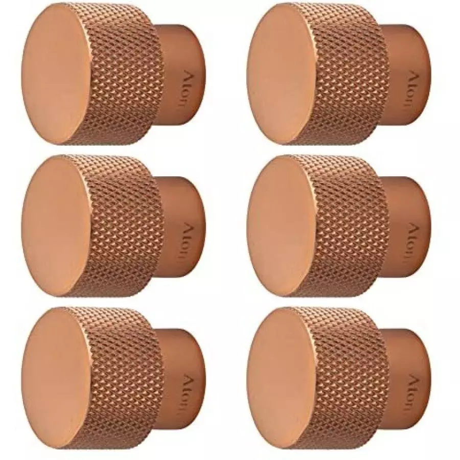 Atom Brass Gold Matte Finish Cabinet/Drawer Knob, KB-BK-DIAMOND-RG-106 (Pack of 6)