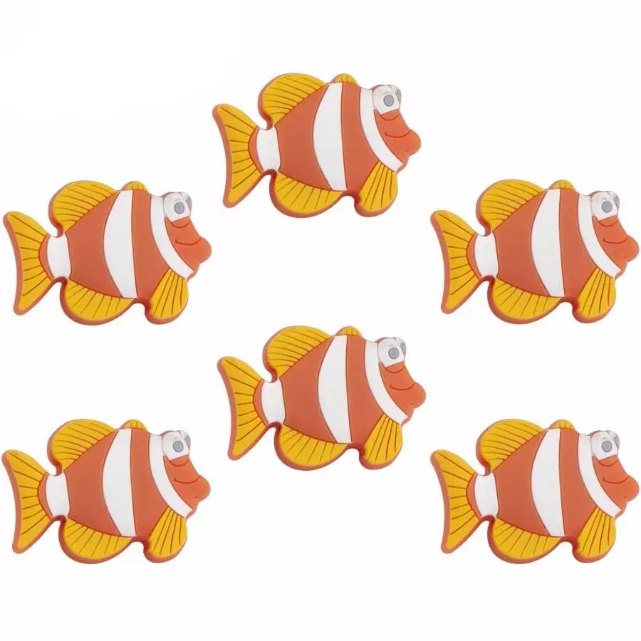 Atom Fish Zinc Orange and White Matte Finish Cabinet/Drawer Knob, KB-CHILD-FISH-106 (Pack of 6)